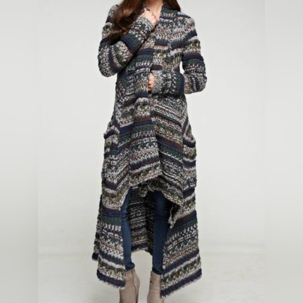 Love Stitch Luxurious and chic, wool blend Cardigan Duster